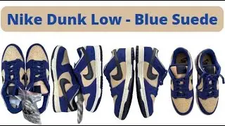 Women's Nike Dunk Low- Blue Suede unboxing, review & on-foot!! (Deep Royal Blue and Sesame colorway)