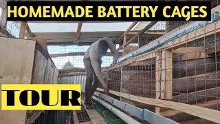 HOMEMADE CHICKEN BATTERY CAGES TOUR(Construction Completed)