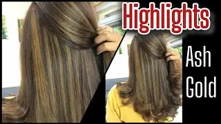 Ash Gold Highlights Hair Transformation-  Foil Highlights With Base Color -Details  @seeap.makeover5
