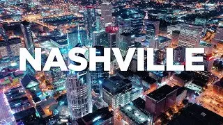 Nashville Tennessee at Night 4K Drone