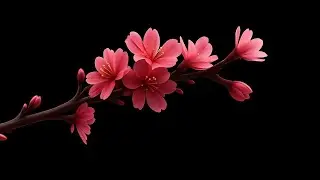 🌸 Cherry blossom magic on black screen | 🌸 Beautiful pink flower animation