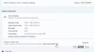 Change refresh rate in Windows 11