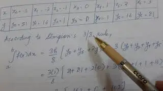 Numerical Methods | Simpon's 3 / 8 Rule | Example