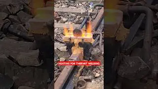 Heating For Thermit Welding #thermitwelding #railjoint #heating #thermit #rail #railway #heatingrail