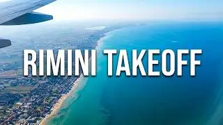Take off from Rimini Airport, Italy