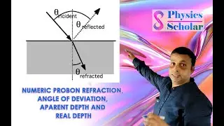 Numeric Probon Refraction, Angle of Deviation, Apparent Depth and Real Depth Part 7