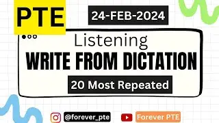 20 Most Repeated Listening Write From Dictation | PTE | Forever PTE Study Material