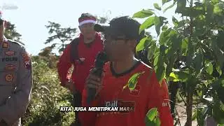 Dukung pelestarian alam, Polres Wonosobo melaksanakan penanaman bibit pohon di Gunung Prau.