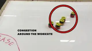 Foraging with e-pucks: Congestion