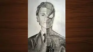 Spider-Man Half Face Half Mask Drawing | Full Sketch Process