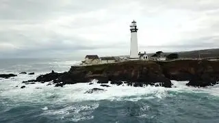 Drone Lighthouse Storm