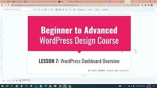 WDC Lesson 7: Overview of WordPress Dashboard
