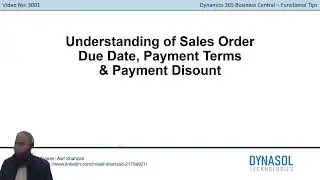 Dynamics 365 Business Central - Sales Order Due Date, Payment Terms and Payment Discount