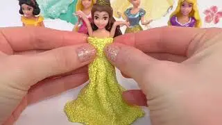 Disney Princess Magiclip Dolls Play Modelling Foam Dough Doh Fashion Cinderella Barbie Toys