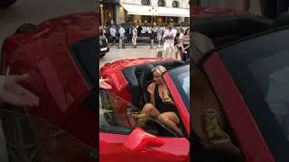Super blonde model getting out her Ferrari at Casino #billionaire #monaco #luxury#trending#lifestyle