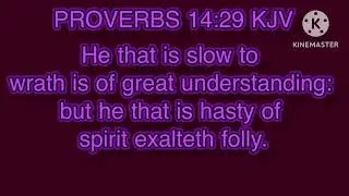 PROVERBS 14:29 KJV 👑✝️🕊️❤️🤍!