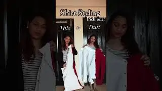 styling a shirt in 2 different ways!! comment your favourite pick #ootdguide #shirtstyling #ootd