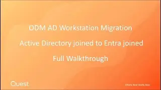 ODM AD Workstation Migration Active Directory Joined to Entra Full Walkthrough