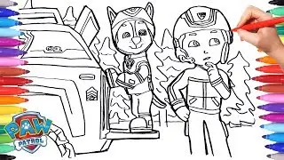 PAW PATROL Winter Rescue Coloring Pages for Kids | Chase and Ryder Best Patrol coloring Scene