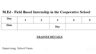 M.Ed Cooperative School Record Model