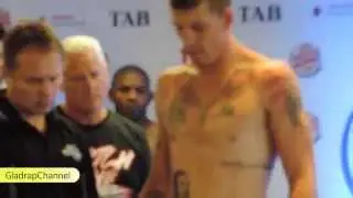 Weigh-in Joe Blackbourn v Friday Nwaiwu @ Ellerslie Racecourse Mar15