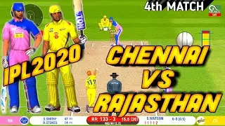 IPL 2020-CHENNAI SUPER KINGS VS RAJASTHAN ROYALS 4TH MATCH HIGHLIGHTS IN Real Cricket&trade; 20 |CSK VS RR