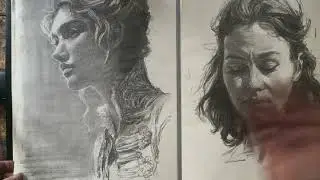 Another folder of 40 charcoal portraits 