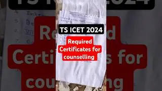 TS ICET 2024 ✨  || Required documents for counselling ||#icet #councelling #tsicet @Nizamvlogs05