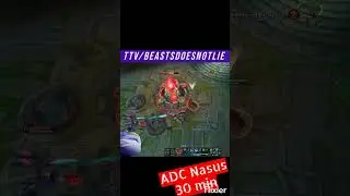 Adc Nasus 30 min gap #lol #twitch #oneshot #backdoor #nasus