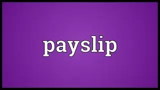 Payslip Meaning