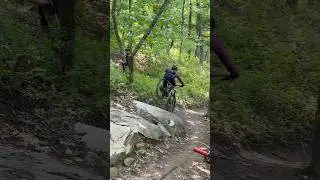 Corbin Rippin getting sketchy #drop #mtb #bicycle #rockytrail #downhill #fyp #fun