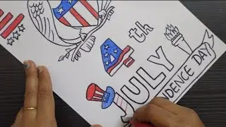 4 July USA Independence Day Drawing/ how to draw USA Independence day drawing/Independence day USA