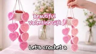 🌸 Handmade with Love 💕 Crochet Heart Hanging | Valentine&rsquo;s Day Gift Idea 🎁