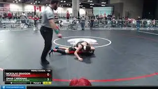 Middle School 125 Nickolas Graydon Team Aggression Vs Omar Cardenas Prosser Wrestling Academy