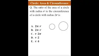 Area & Circumference of Circles - Ratio #shorts #maths #geometry #mensuration #circle #mathisfun