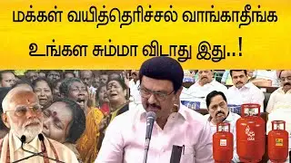 Should stomachs burn instead stoves? ||  Stalin hits out at BJP over LPG price hike ! || MK Stalin
