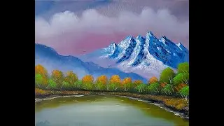 Painting easy for Beginners, Mountain classic landscape oil canvas,Image scenes ideas mountain S2E45