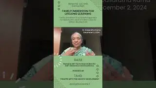 RAISE Family Immersion - Daily Shares  #natyaforall #familyimmersion # #holisticdevelopment