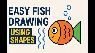 Easy fish drawing using shapes- Lesson 4 - tamil