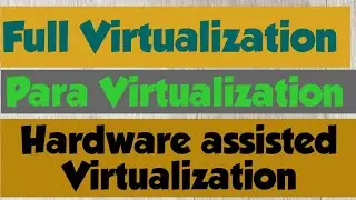 Full virtualization, Para Virtualization and Hardware assisted virtualization in cloud computing