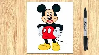 Mickey Mouse Drawing Step by Step Easy for beginners