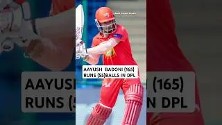 Aayush badoni record century (165) runs (55) balls in dpl 2024 #shorts #ytshorts #youtubeshorts #yt
