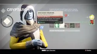 Destiny -The Tower: Decrypt Engrams & Do Inventory 