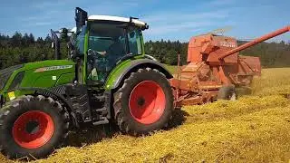 Wintergerstenernte 2019 mit Fendt 312 Vario S4 und Fahr M66 TS
