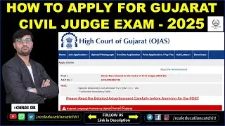 How to Apply for Gujarat Civil Judge Exam 2024-2025 | Step-by-Step Guide by Chirag Sir #cjexam2025