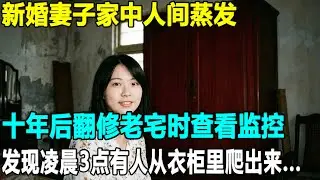 新婚妻子家中人间蒸发，丈夫苦寻十年未果，直到翻修老宅时查看隐藏监控，发现每晚凌晨3点都有人从衣柜里爬出来！