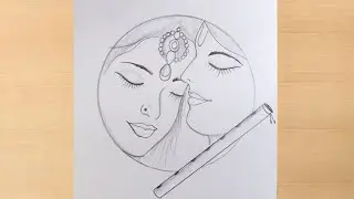 lord Radha Krishna pencildrawing/good Krishna creativearts@TaposhiartsAcademy)
