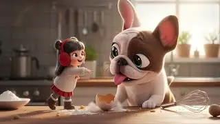 🐶🍪 Frenchie’s Tiny Chef Helper Day! 👩‍🍳✨  3D Animated Family Short