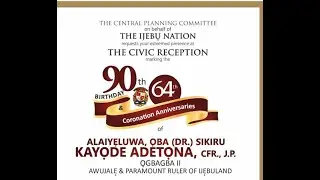 OBA (DR.) SIKIRU KAYODE ADETONA CFR., J.P. OGBAGBA II (AWUJALE OF IJEBULAND)