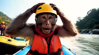 🐒🛶 You Wont BELIEVE What These Monkeys Are Doing! 😂 #monkeyadventures